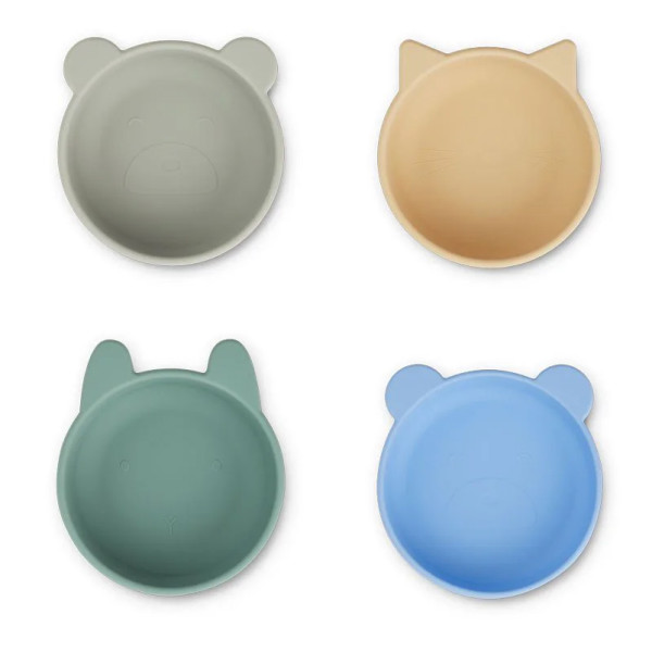 Набор силиконовых лоханок Liewood Iggy Silicone Bowls 4 Pack (Peppermint Multi Mix)