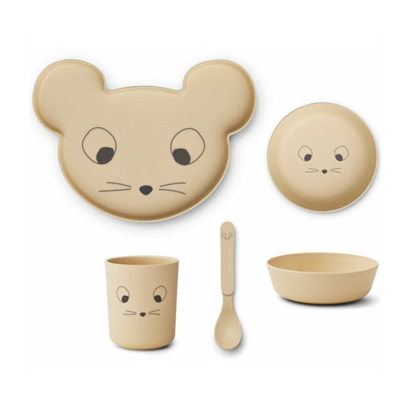 Набор детской посуды Liewood Brody Mouse Wheat Yellow